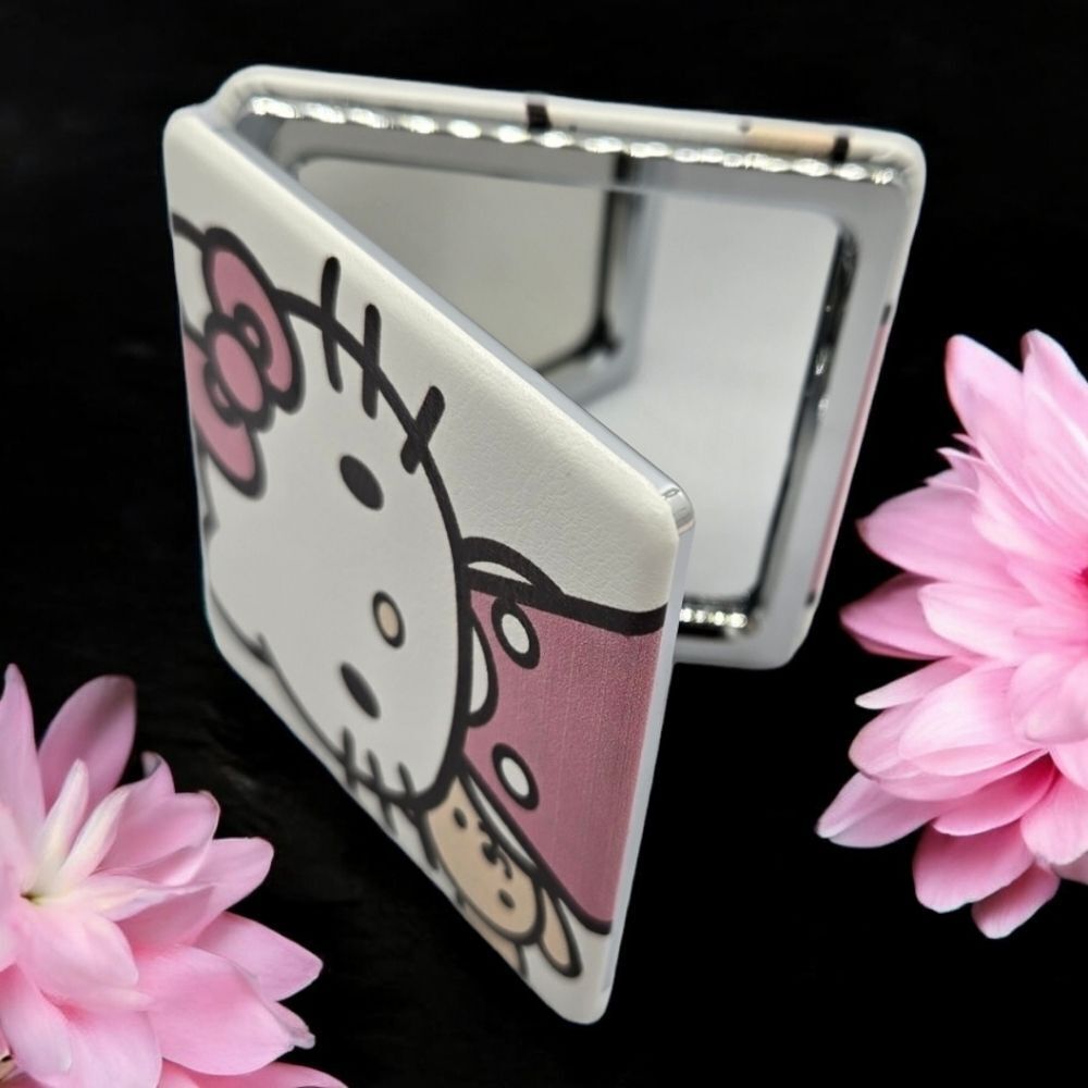 Hello Kitty Compact Mirror Sanrio Kawaii Travel Purse Mirror Coquette Y2K Gift - Picture 3 of 5